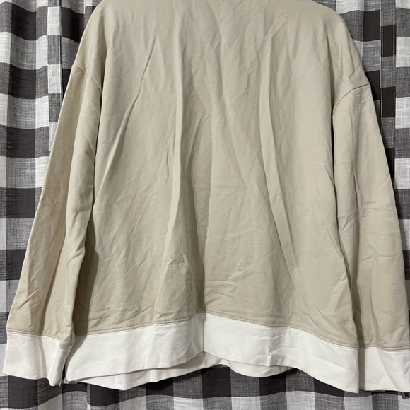 Time and Tru Cream and White Half Zip-Up Jacket - Picture 4 of 5